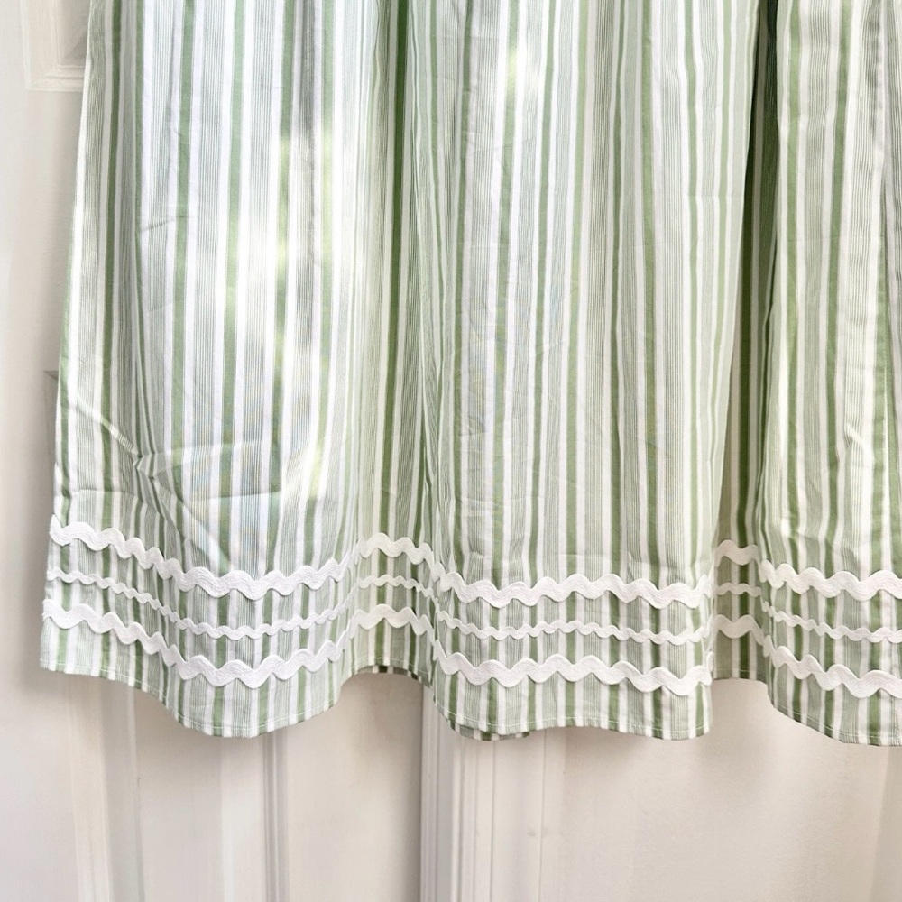 Hill House White and Light Green Striped Midi Dress - Picture 5 of 6